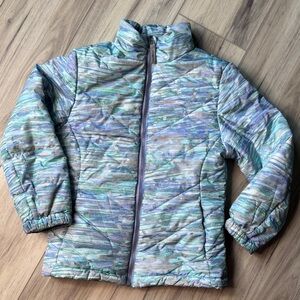 ZeroXposur Kids purple and Green light Puffer Jacket